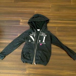 Forever 21 girls grayish black zip up hoodie Los Angeles